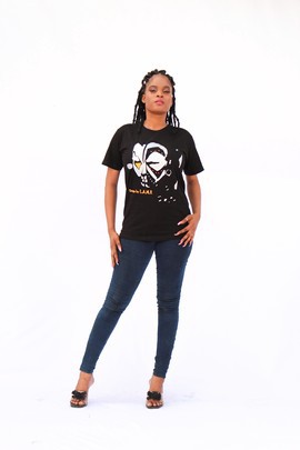 Africa boy face t-shirt Silver version