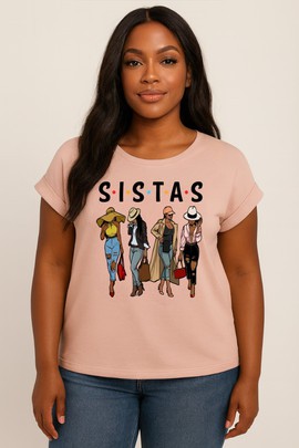 T-shirt bio pour femme à manches retroussées - Sistas