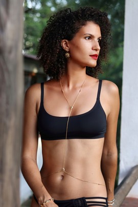18k gold body chain
