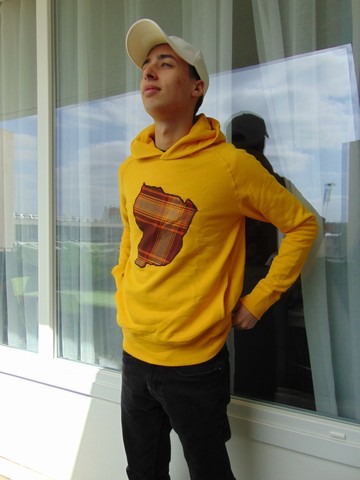 Sweat-shirt -  UNISEXE Madras Marron EUSTACHE taille S