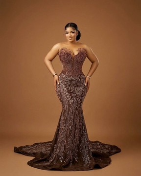 Robe de soirée sirène de luxe avec corset