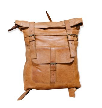 100% handmade high quality genuine leather backpack.