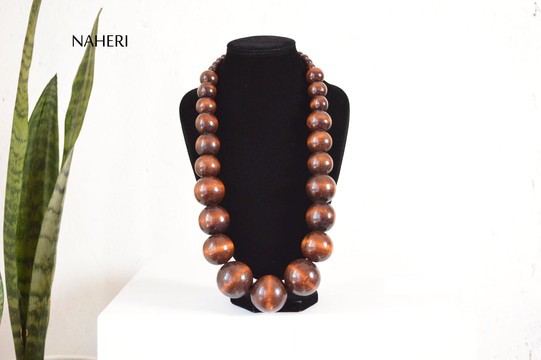 African Necklace Wooden Beads | One Size Fits All