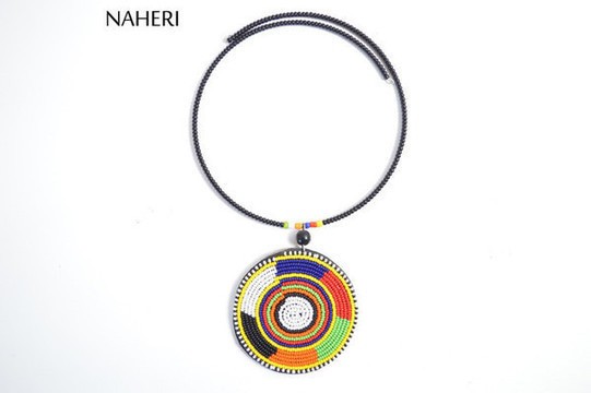 African maasai beaded pendant necklace |  Tribal adjustable neck piece