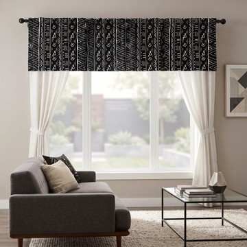 African Abstract Mudcloth Curtain Valance | African Bogolan Window Treatment | Bynelo
