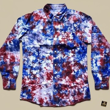 Multicolor Hand-Dyed Men Longsleeves Shirt