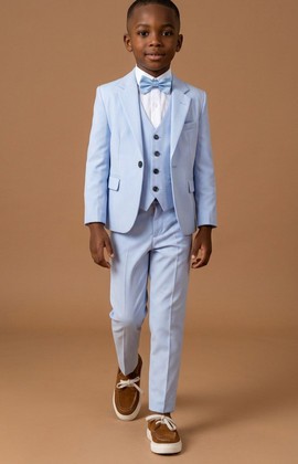 Kids' 3-Piece Sky Blue Suit Set