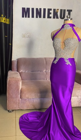 Robe de bal, robe longue lilas