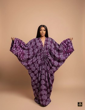 Purple Swirl Print Dress