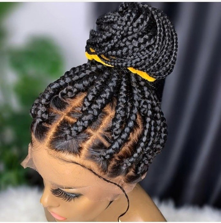 Perruque Tressée Africaine Cheveux Humains 32" - Tresses Rastas, Bonnet Moyen