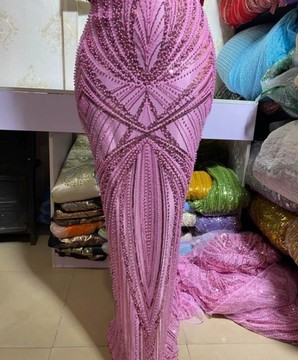 Beaded Lace fabric for women, women lace fabric (5 yards )