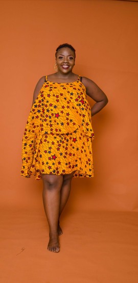 Double steps spaghetti flaird Dress | Ankara Summer Dress| African print Gown | Gifts For Her