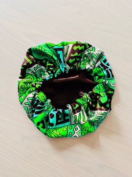 Bonnet de nuit en satin - vert