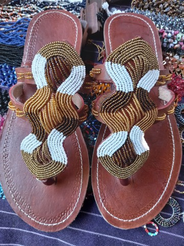 Masai sandals, Beaded sandals, female sandals, African sandals
