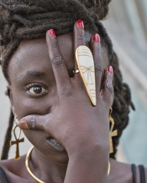 bague en bronze &amp; Os « Nouveau Rwanda »