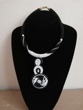 Zoulou africain collier de perles, collier pendentif, son cadeau de Noël, collier tribal