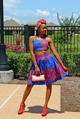 Adensecret Onola Ankara Crop Top and skirt set