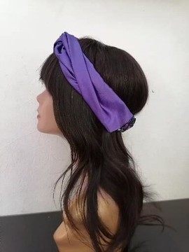 Purple silk headband headband