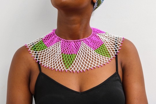 African Choker Necklace, Beaded wedding necklace, Beaded shawl necklace, Zulu necklace, Gift for her