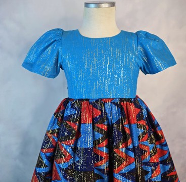 Robe Naila en tissu wax 2-14 ans