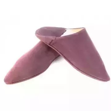 Babouche pour Homme femme en cuir violet