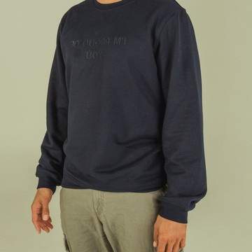 Sweat-shirt Blue Loose Fit Gris Unisexe affirmations "I'm Proud Of You" à Col Rond Et Détails En Wax