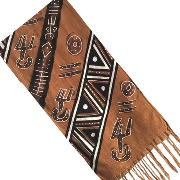 Foulard scarf in light Bogolan