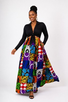 Wax patchwork skirt