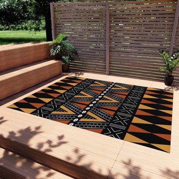 Colorful Outdoor Rug Tribal Traditional African Print Carpet (LARGER SIZES AVAILABLE)