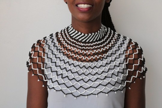 African Beaded shawl necklace, Zulu Beaded  Cape necklace, Christmas gift for her, Bridesmaid gift