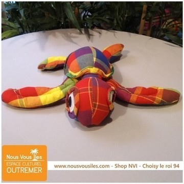 PLUSH TURTLE MADRAS CLOWN