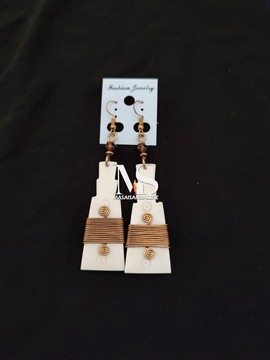 Brass earrings , brass and bone earrings , Wholesale brass earrings