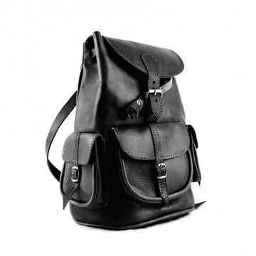 BIG SALE! Genuine Leather Backpack with Red Kilim Handmade by Cuiroma Craftsmen in Morocco