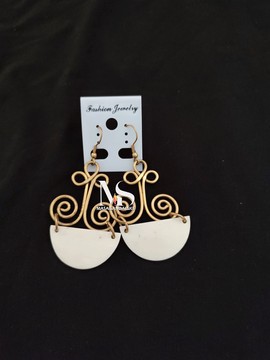 Brass earrings , brass and bone earrings , Wholesale brass earrings