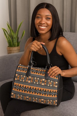 African Handbag Boston Geometric Afro Print