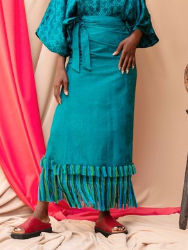 Dabiya Fringed Wrap Skirt