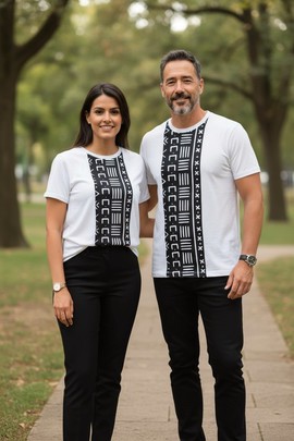 Custom wax fabric t-shirt for men and women