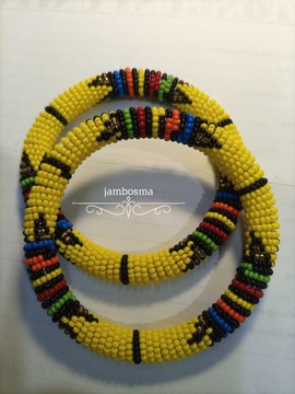 A Set of two, African beaded Bracelet for women,Native masai Zulu bracelet