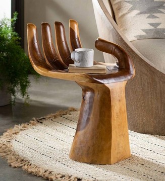 Chaise d'appoint en forme de main/siège de décoration d'intérieur