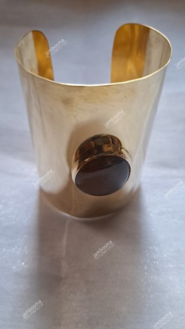 Manchette en laiton massif, bracelet de manchette en laiton africain, bracelet de déclaration