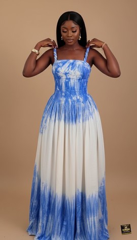 Sky Blue Tie-Dye Maxi Dress