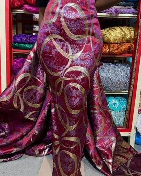 Damask , brocade , fabric for suit (5 yards )