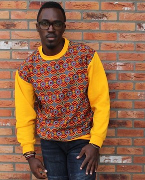 Sweat jaune à imprimé africain Tombouctou