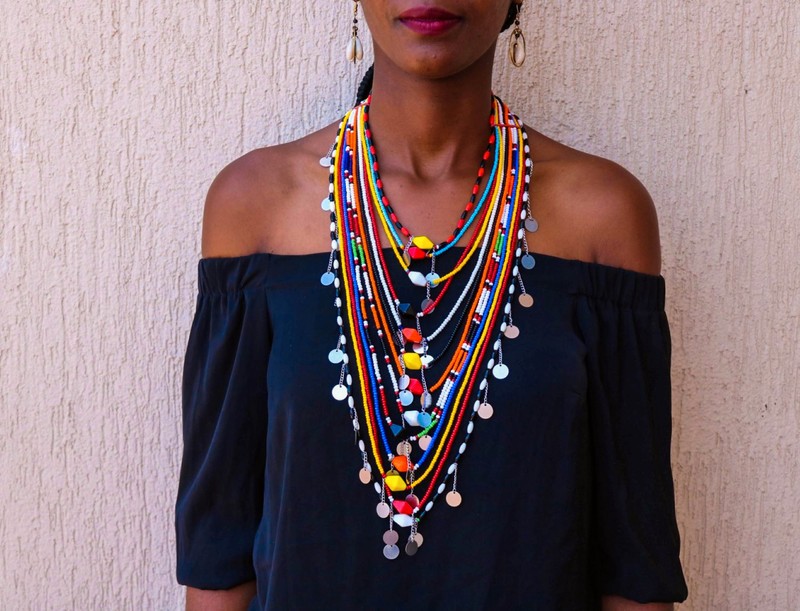 Collier Ethnique Style Afrique - Longueur 50 Cm, Référence N°509, Occasion (état à Voir En Photos)