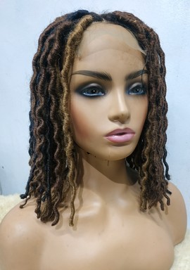 Wavy Bob locs, Faux locs, Closure wig