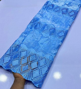Blue lace fabric 5 yards