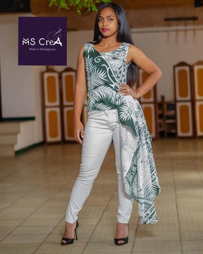 Ensemble pantalon+ top femme /été/ lambahoany/ Madagascar