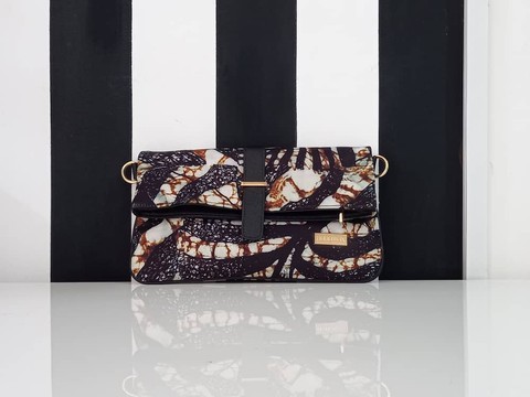 Black flower branded pouch
