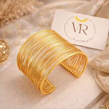 Wide African gold cuff bracelet – cuff bracelet – luxury Afro style