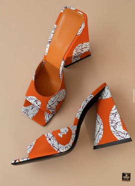 Custom Ankara Statement Mule Heels
